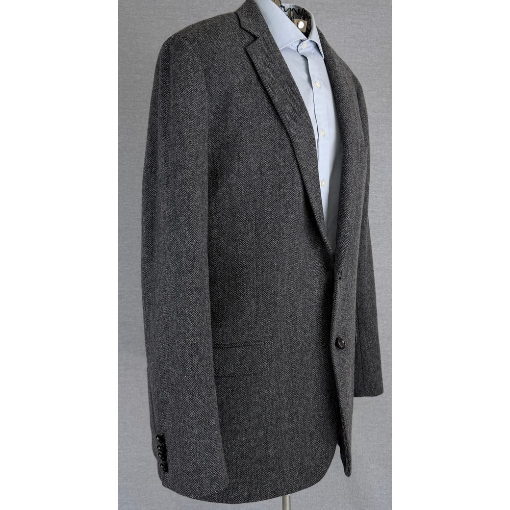 Brooks Brothers 1818 Fitzgerald Grey Herringbone Wool Sport Coat Blazer 46XL